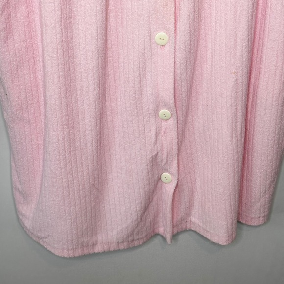 Vintage Roamans Pink Lace Trim Day Robe Nightgown Dress Size 1X Textured Stripe - Picture 7 of 11